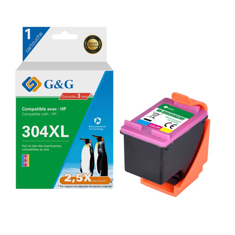 Cartouches D'encre Compatibles 304XL Remanufacturées Pour HP - 2 Noires, Pour DeskJet 2600/3700 Et ENVY 5000/5032