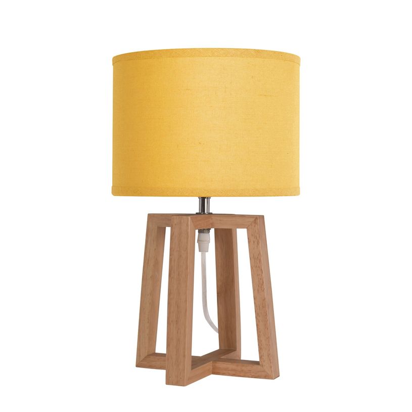 3361410150509-Lampe de Bureau BECKER - bois et tissu  moutarde-P_405243320_1-0