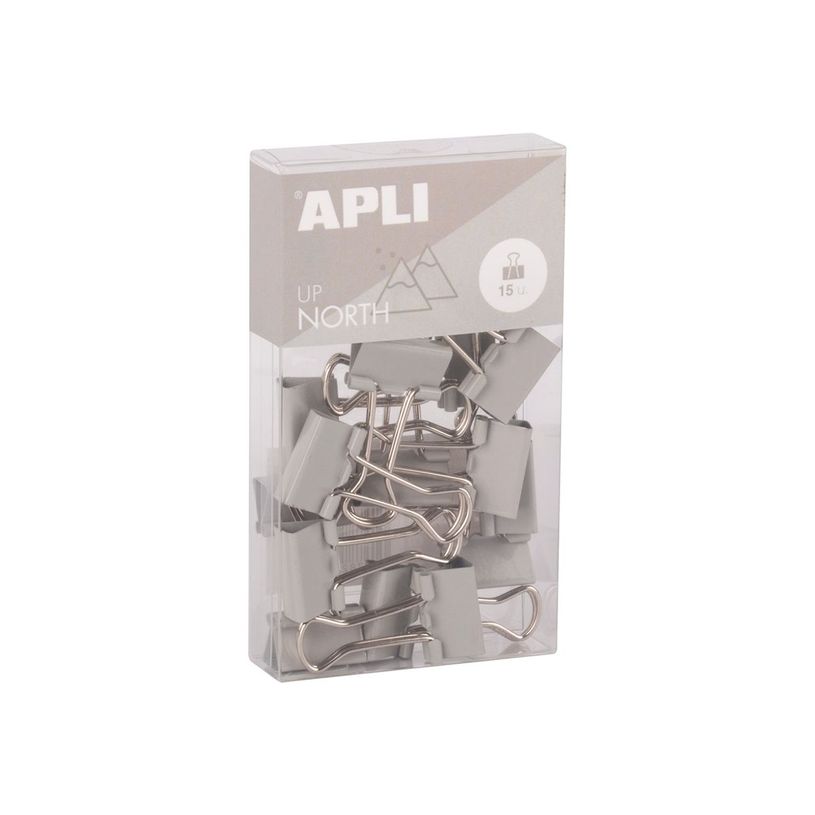 8410782199823-APLI Up North - Pinces-feuilles repliables - métal - gris - pack de 15-P_405243332_3-1
