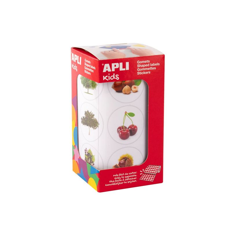8410782200529-APLI kids - Rouleau adhésif - 360 pièces - arbres, fruits - 30 feuilles - permanent-P_405243346_3-2