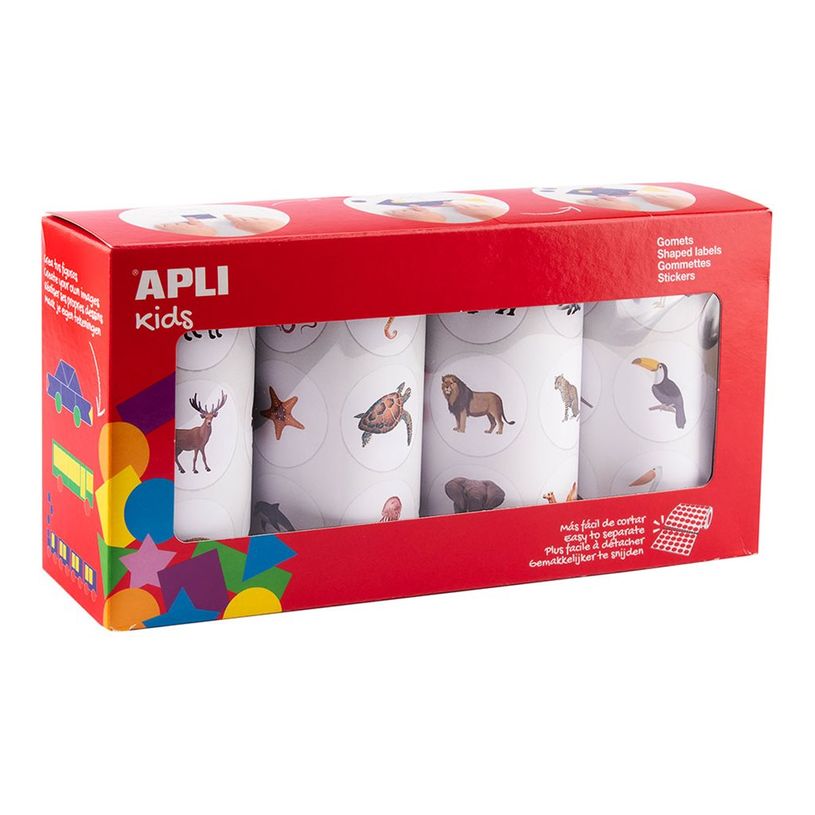 8410782200543-APLI kids - Rouleau adhésif - 360 pièces - oiseaux, animaux marins, terrestrial animals, exotic animals - 30 f-P_405243350_12-6