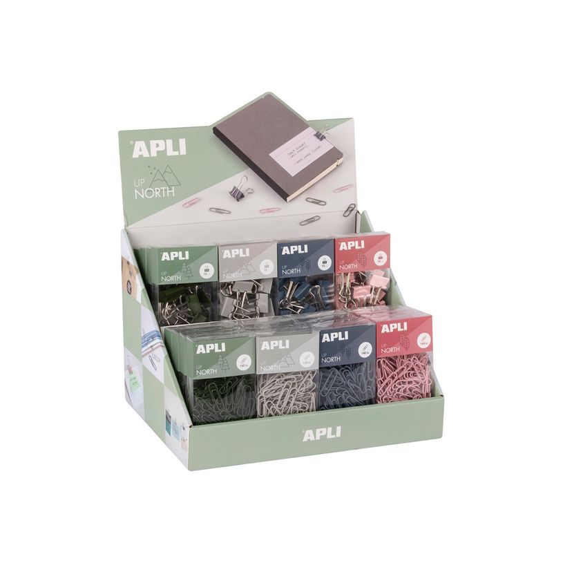 8410782199762-APLI Up North - Ensemble de pinces de maintien et de trombones - bleu roi, gris, rose, ver-P_405243361_1-0