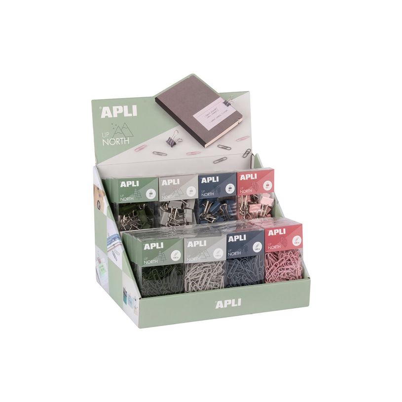 8410782199762-APLI Up North - Ensemble de pinces de maintien et de trombones - bleu roi, gris, rose, ver-P_405243361_2-1