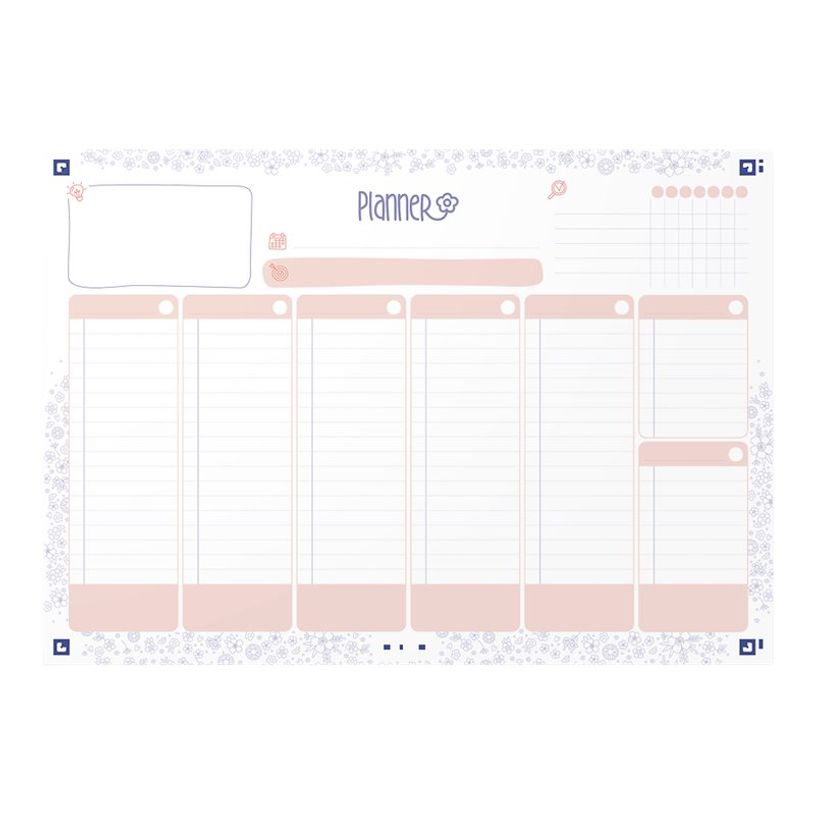 5904017434719-Oxford Floral - Semainier - de bureau - semainier - 60 feuilles - 7 colonnes - A4 (210 x 2-P_405243369_2-0