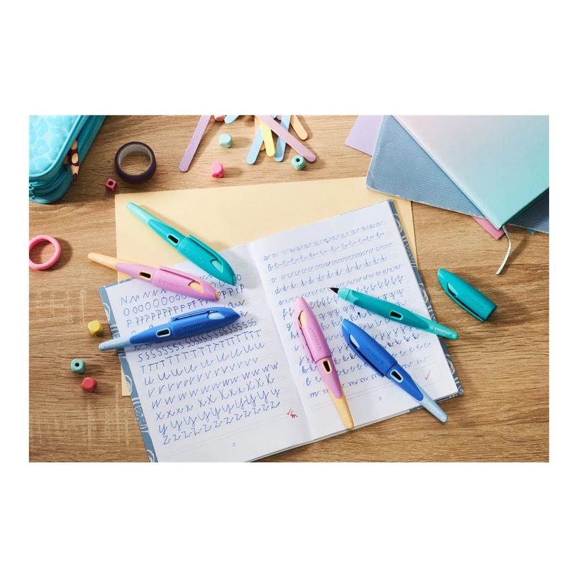 4006381570053-STABILO EASYbirdy Pastel Edition - Stylo plume - non permanent - bleu roi-P_405243480_6-6