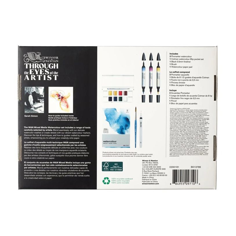 884955097106-Winsor & Newton Mixed Media - Ensemble de peinture - 8 parties - aquarelle - 8 couleurs - coul-P_405243483_1-1