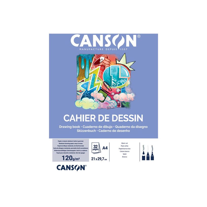 3148950136251-CANSON Cahier a dessin A4 Couverture Carte 32 pages 120g/m²-P_405243540_2-1