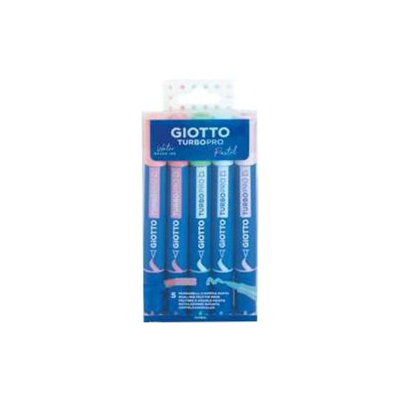 8000825061141-GIOTTO TurboPro - 5 crayons-feutres - couleurs pastel-P_405243541_2-0