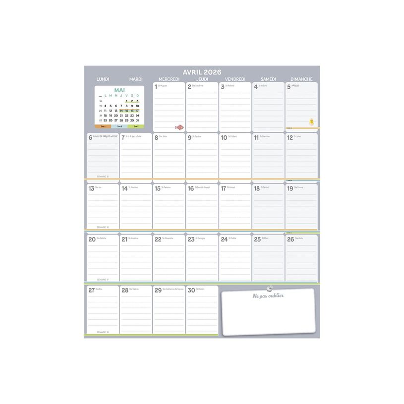9791070160756-Frigobloc Mensuel 4 couleurs - Calendrier / mois -P_405243614_9-6