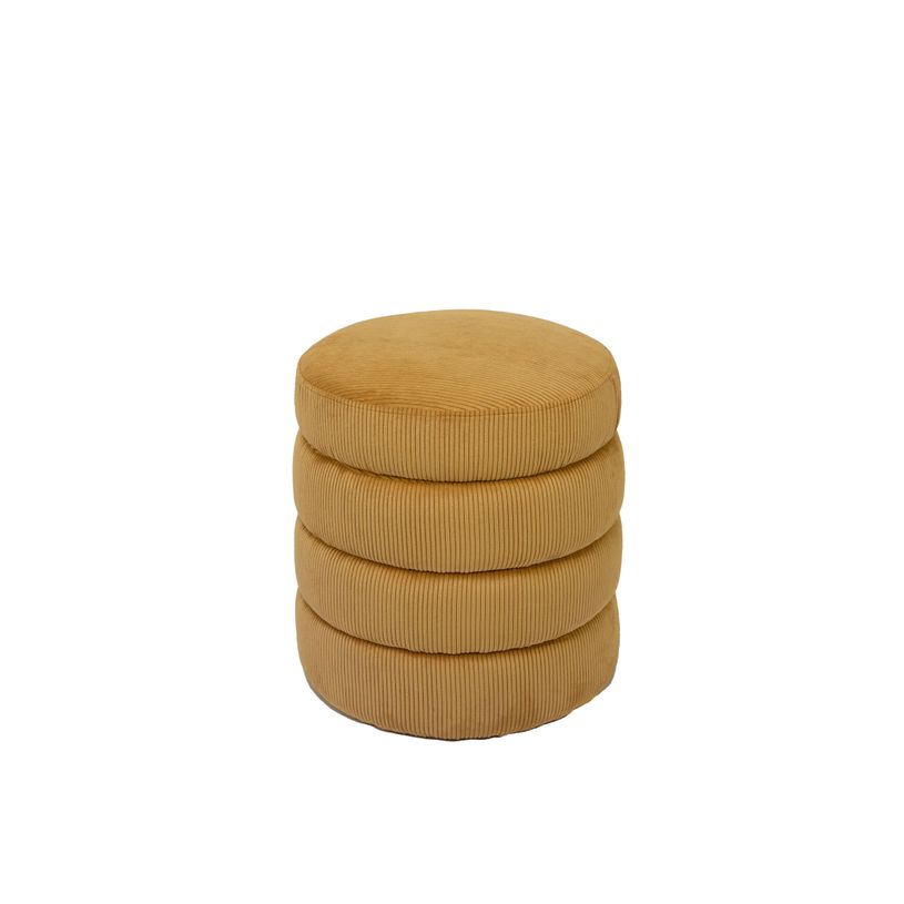 3760185024143-Pouf KURLY - velours côtelé - jaune-P_405243674_3-0