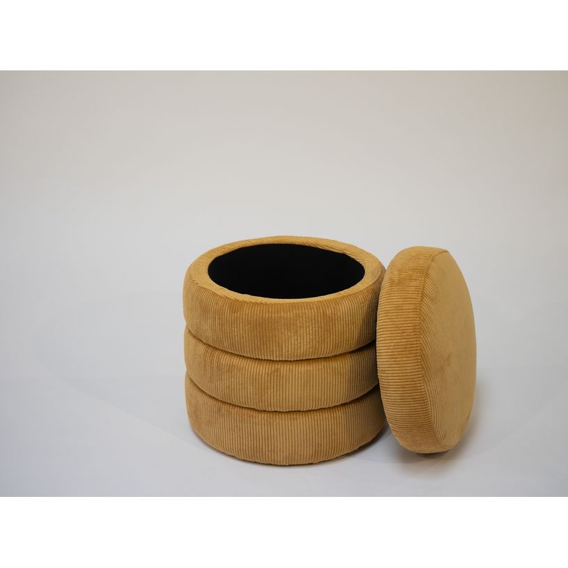 3760185024143-Pouf KURLY - velours côtelé - jaune-P_405243674_4-1