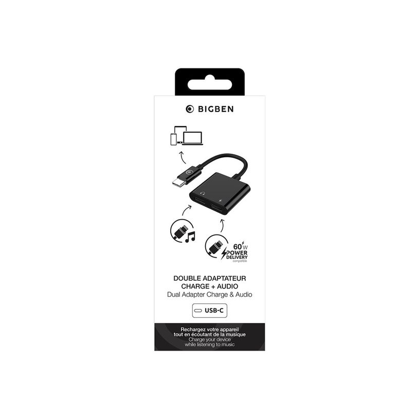 3571211516385-Bigben - Adaptateur USB - 24 pin USB-C (M) pour 24 pin USB-C (F) - USB Power Delivery (60W), a-P_405243795_3-2