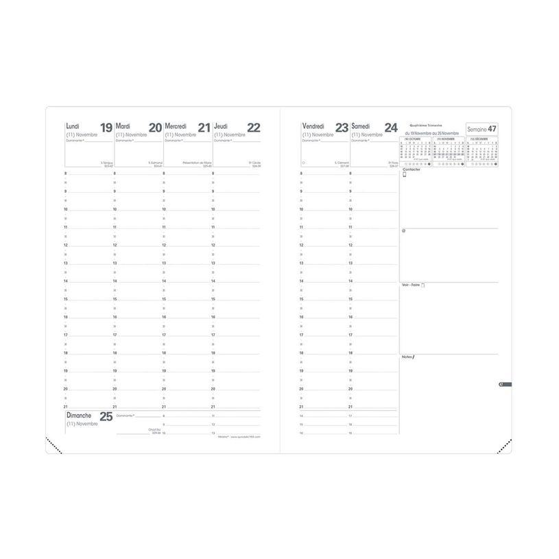 3371010526116-Quo Vadis - Agenda - Ministre - Semainier Planning - Français - Catalina Estrada - Paon - 14 mois de décembre à janvier - 16x24 cm - Papier Clairefontaine -P_405243962_3-3