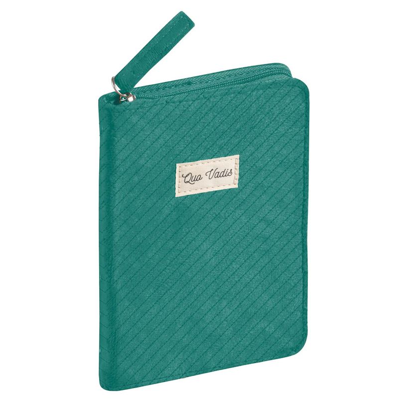 3371010531608-Quo Vadis - Agenda avec répertoire - Affaires - Semainier Planning - Français - Colette - Vert émeraude - 14 mois de décembre à janvier - 10x15 cm - Papier Clairefontaine blanc - Fabri--0