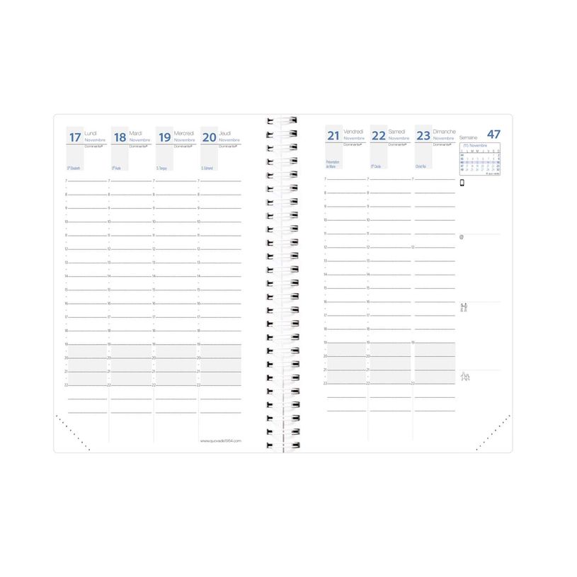 3371010523788-Quo Vadis - Agenda - Spiralé avec répertoire - Time & Life Pocket - Semainier Planning - Français - Gris - 13 mois de décembre à dé--1
