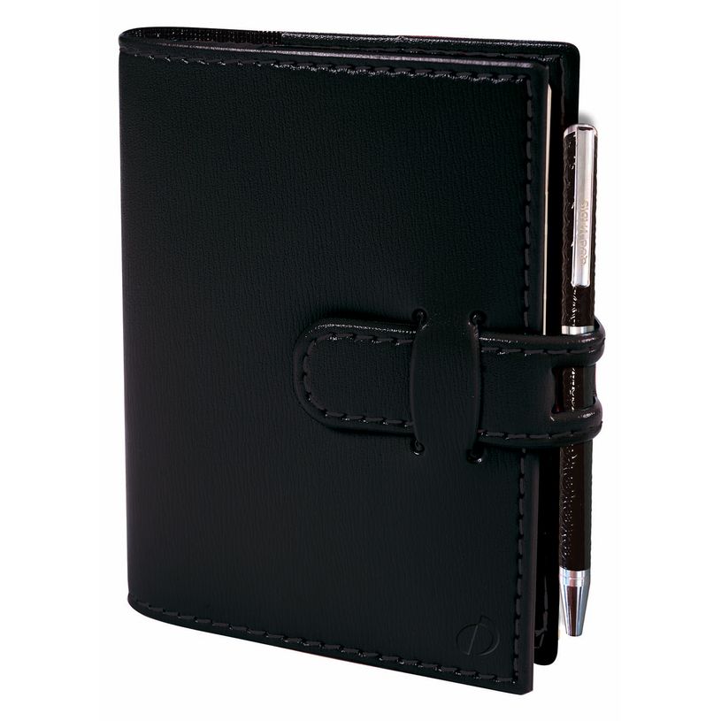 3371010175239-Agenda Année Civile - MINI 2 DAYS PRESTIGE FR - Couverture Soho avec Porte-mine - Noir -7x10 cm - 2 jours par page - 12 mois de de janvier à déc--0
