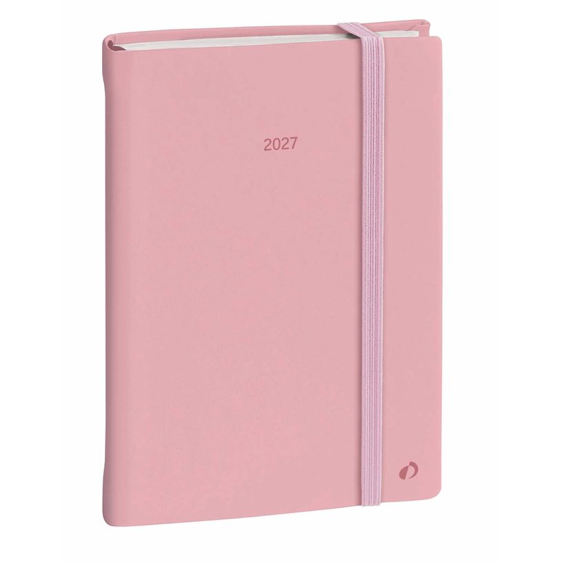 3371010532605-Quo Vadis - Agenda - Daily 21 Color - Journalier - Multilingue - Pastel - Rose clair - 12 mois de janvier à décembre - 15x21 cm - Papier Clairefontaine blanc - Fabri--0