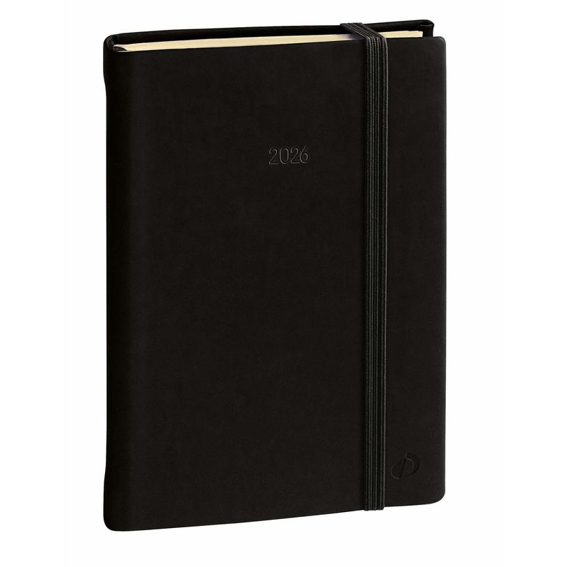 3371010486861-Agenda Année Civile - DAILY 17 PRESTIGE fas Multilingue - Couverture Silk avec élastique - Noir - 12x17 cm - Journalier - 12 mois de de janvier à déc--0