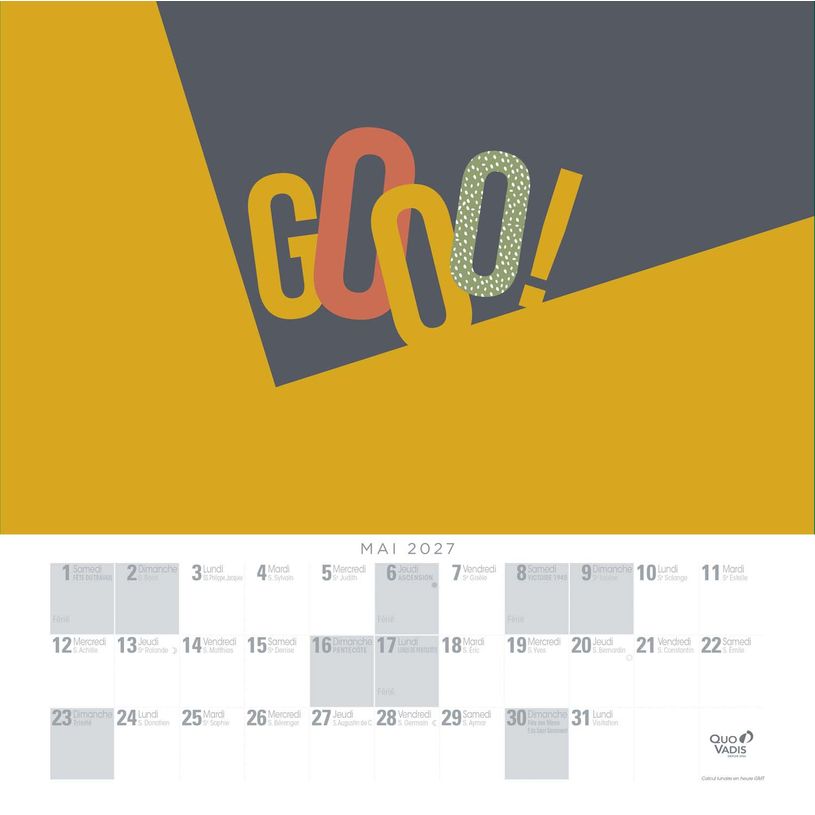 3371010535767-Quo Vadis - Calendrier à feuillets - Spiralé - Français - Eterny - Graphic - 12 mois de janvier à décembre - 30x30 cm - Papier Clairefontaine blanc - Fabri--2