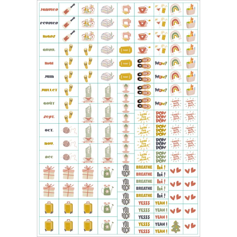 3371010529476-Quo Vadis - Agenda perpétuel - Spiralé - Semainier Horizontal - Français - Eterny - Multicolore - Perpétuel - 15x21 cm - Papier Clairefontaine blanc - Fabri--5