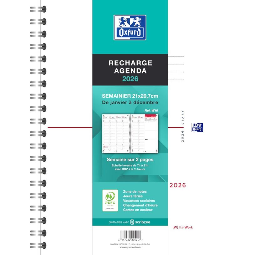 3147280295041-Recharge Agenda Oxford Intégrale - A4 - 1 semaine sur 2 pages --0