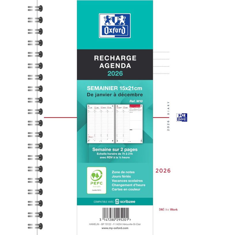 3147280295201-Recharge Agenda Oxford Intégrale - 15x21 - 1 semaine sur 2 pages --0