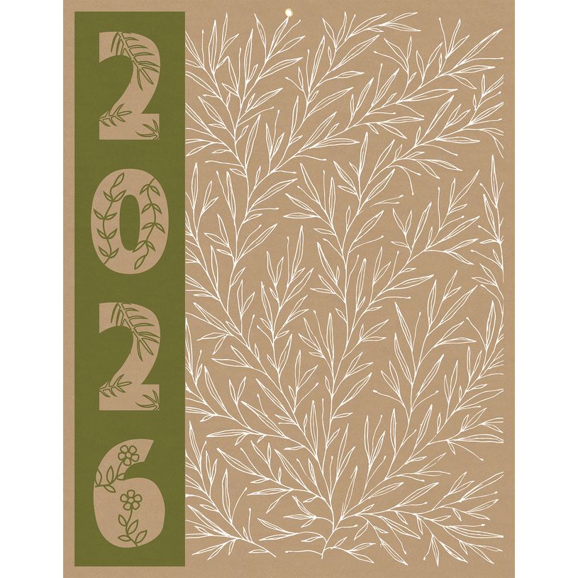 3592930026634-Calendrier bancaire année civile BOUCHUT "MAXI NATURA ANNUEL VERTICAL" 43*55 cm beige--1