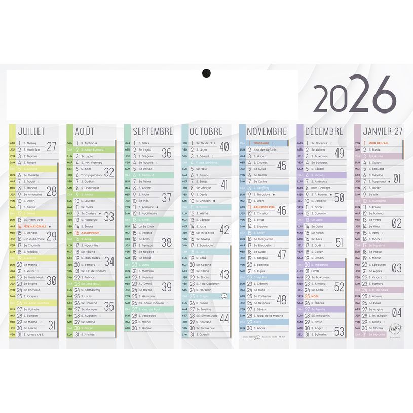 3592930026900-Calendrier bancaire souple année civile BOUCHUT "Marque Page" 20 x 29 cm Pefc 70 %--1