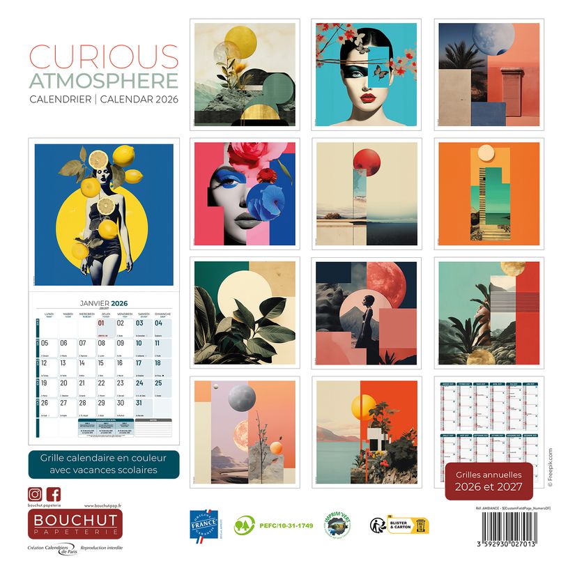 3592930027013-Calendrier illustré BOUCHUT 30 x 30 cm AMBIANCE Pefc 70 %--2