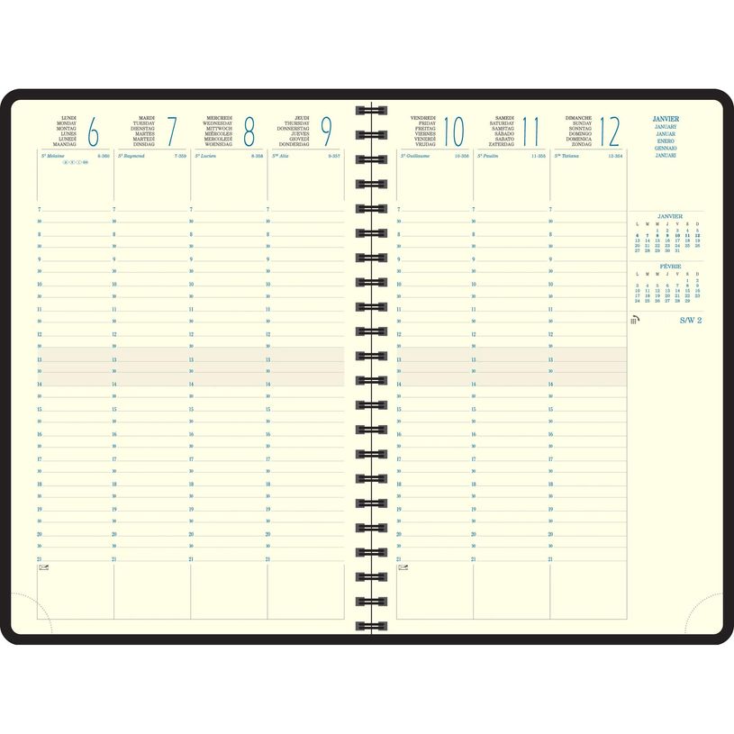 3660942089128-Agenda de bureau Rialto Eurotime 24S spiralé - 1 semaine sur 2 pages - 16 x 24 cm - disponible dans différentes cou--3