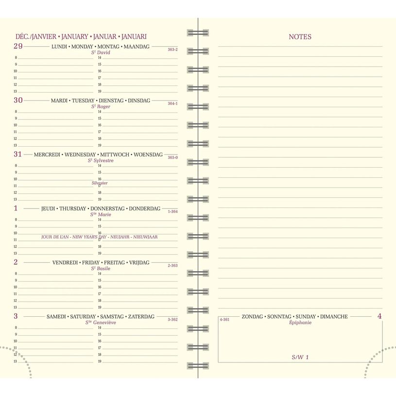 3660942088305-Agenda de poche Végétal Espace 16S spiralé - 1 semaine sur 2 pages -  9 x 16 cm - Vert/Or - Exacompt--1