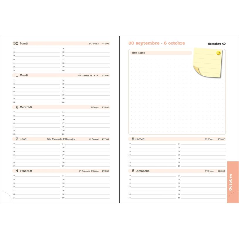 3660942088435-Agenda de bureau Ondine Lady 20 - 1 semaine sur 2 pages - 15 x 21 cm - disponible dans différentes cou--4