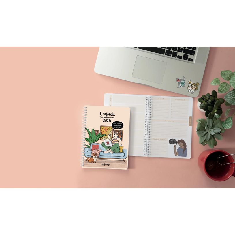 3660942088510-Agenda de bureau Gomargu 21S spiralé - 1 semaine sur 1 page - 15 x 21 cm - Une année - Exacompta--4
