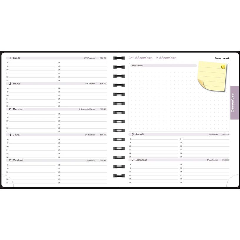 3660942088756-Agenda de bureau Sophie Adde Lady 18S spiralé - 1 semaine sur 2 pages - 15 x 17 cm - Oranges - Exacomp--5