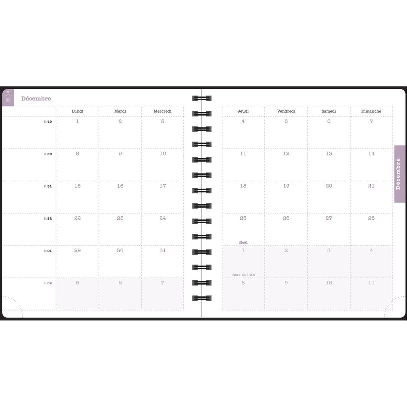 3660942088404-Agenda de bureau Sophie Adde Lady 18S spiralé - 1 semaine sur 2 pages - 15 x 17 cm - Fleurs - Exacompt--6