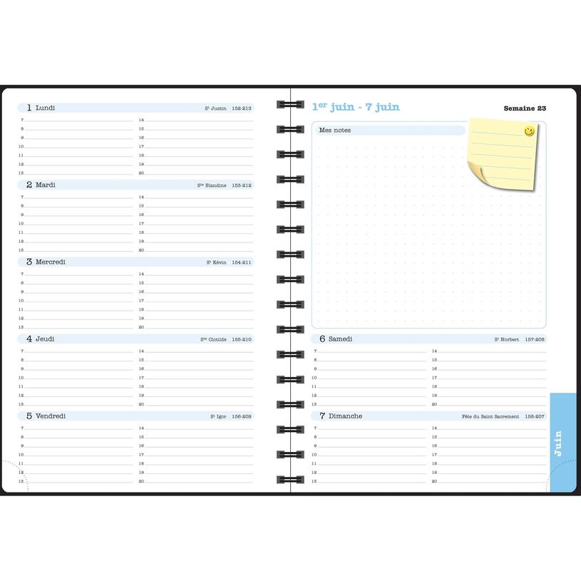 3660942088442-Agenda de bureau Sophie Adde Lady 20S spiralé - 1 semaine sur 2 pages - 15 x 21 cm - Fleurs - Exacompt--4