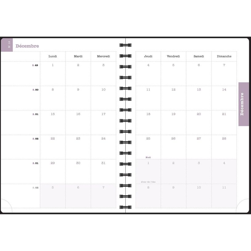 3660942088442-Agenda de bureau Sophie Adde Lady 20S spiralé - 1 semaine sur 2 pages - 15 x 21 cm - Fleurs - Exacompt--7