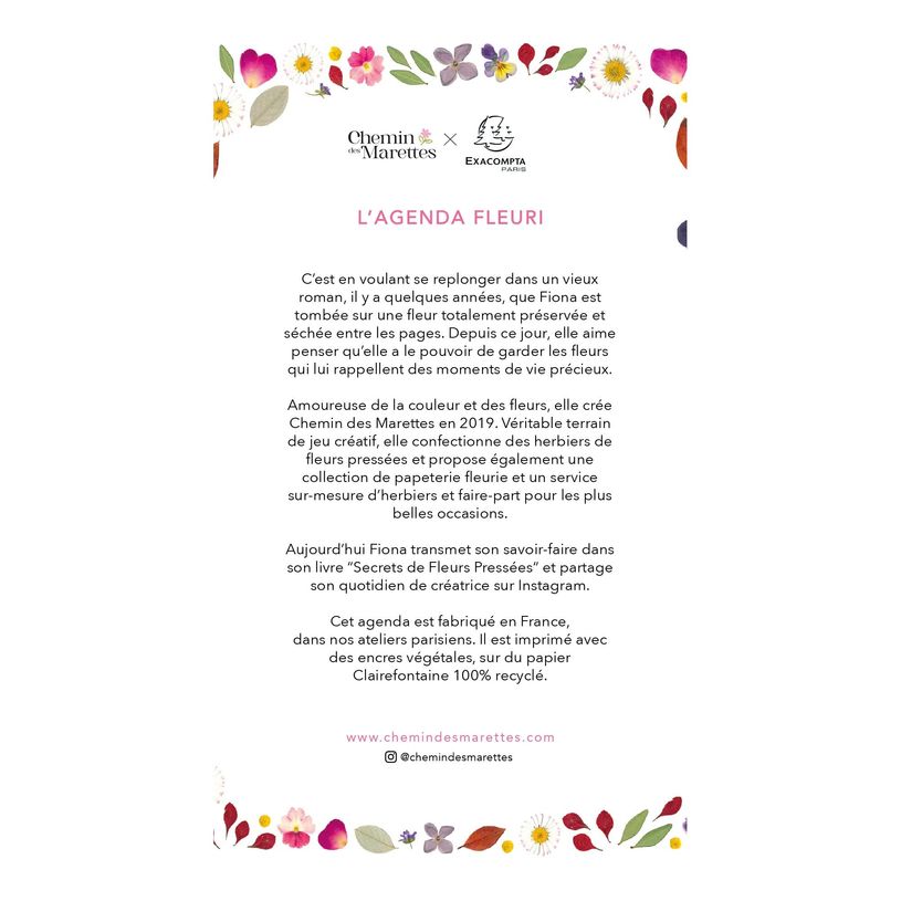 3660942088251-Agenda de poche Chemin des Marettes Eurotime 16S spiralé  - 1 semaine sur 2 pages - 9 x 16 cm - Rose ---2