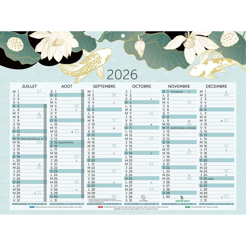 3660942089340-Calendrier illustré Japon - 6 mois par face - 29,5 x 22 cm - Exacompta--0