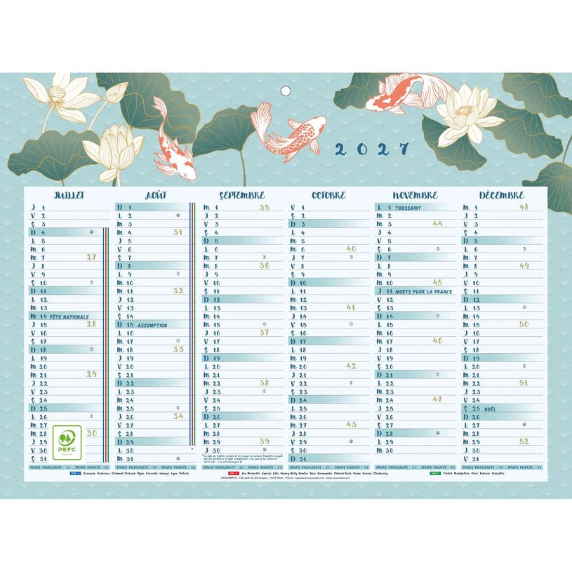 3660942089340-Calendrier illustré Sapporo - 6 mois par face - 29,5 x 22 cm - Exacompta--1