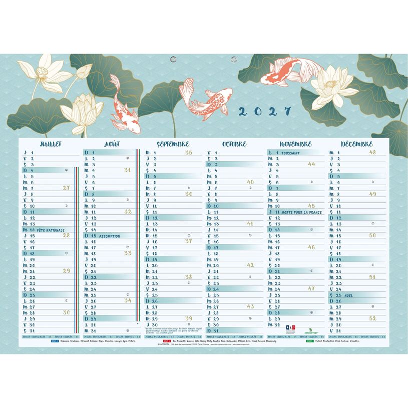 3660942089333-Calendrier illustré Sapporo - 6 mois par face - 55 x 40,5 cm - Exacompta--1
