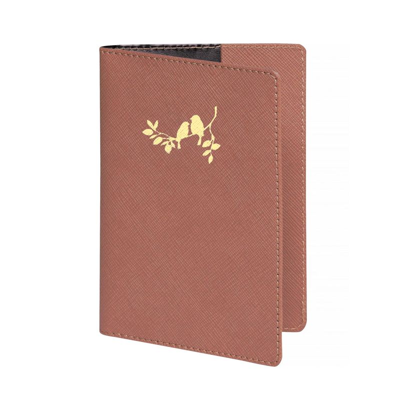 3660942088862-Etui Elise pour passeport - 9,5 x 13,5 cm - Terracotta Oiseaux - Exacompta--0