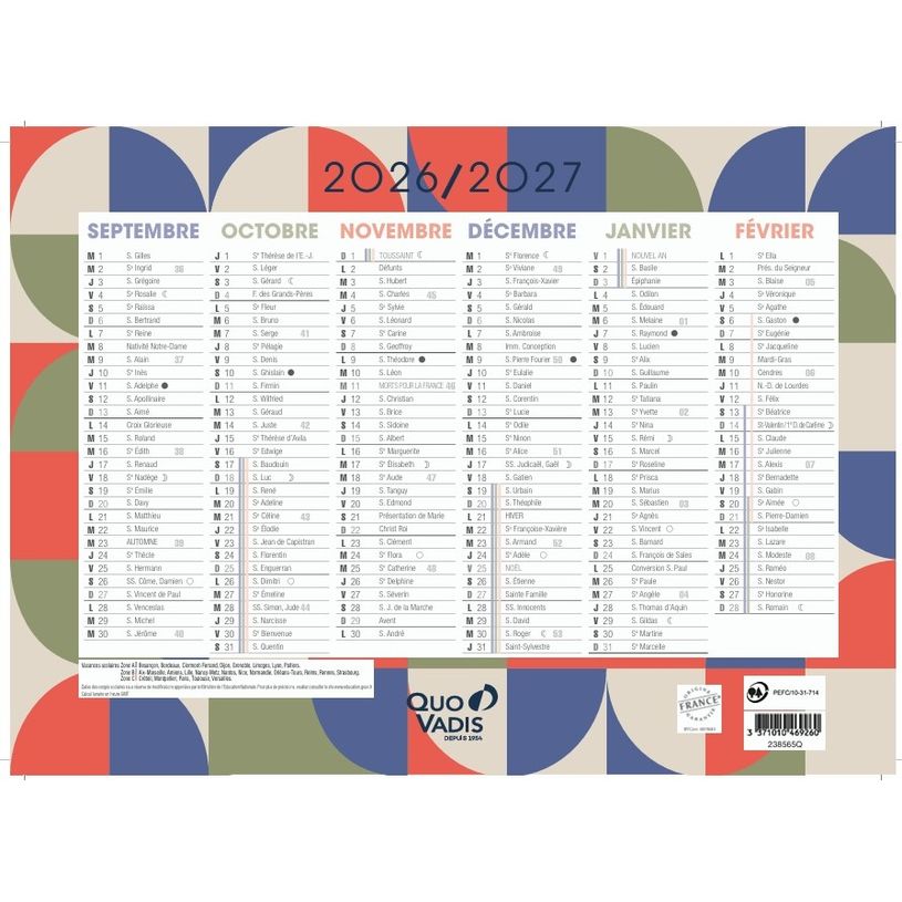 3371010543427-Calendrier rigide - Septembre à Septembre 13x18--0