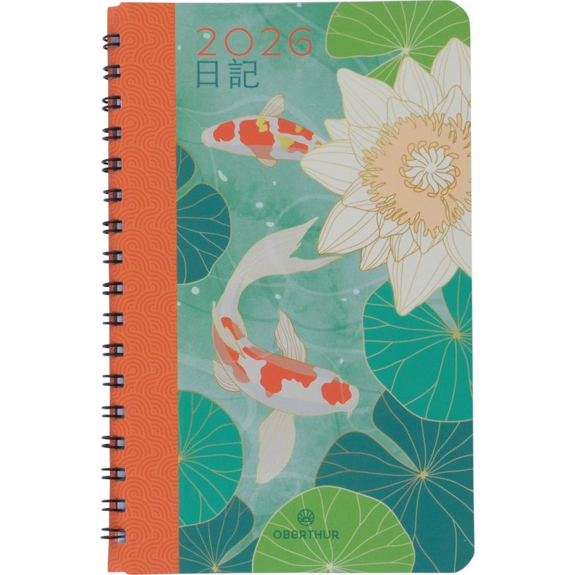 3664447212005-Agenda de poche spiralé Tokyo - 1 semaine sur 2 pages - 10 x 15 cm - poissons - Oberthur--0