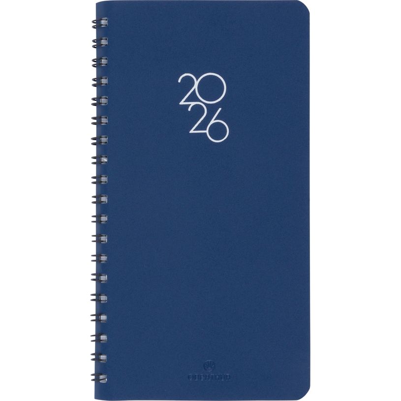 3664447208794-Agenda à spirale Portland - 1 semaine sur 2 pages - 9,5 x 17,5 cm - bleu - Oberthur--0