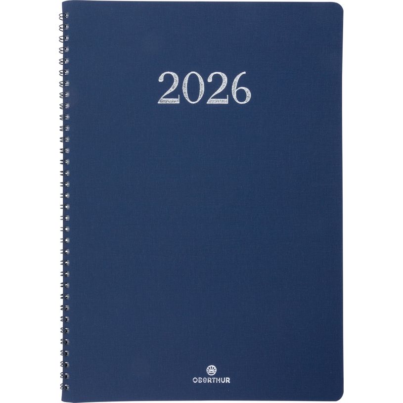 3664447208374-Agenda spiralé Galway - 1 semaine sur 2 pages - 22 x 30,7 cm - marine - Oberthur--0