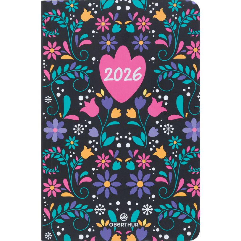 3664447211930-Agenda Lima - 1 semaine sur 2 pages - 10 x 15 cm - noir - Oberthur--0