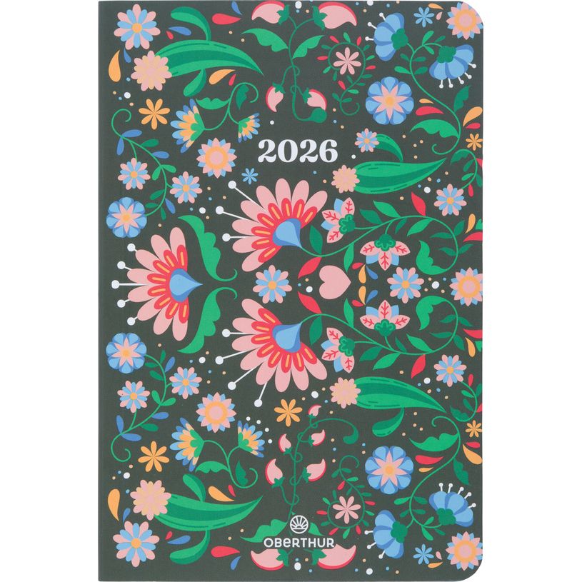 3664447211947-Agenda Lima - 1 semaine sur 2 pages - 10 x 15 cm - vert - Oberthur--0