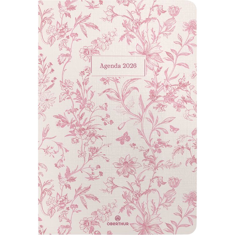 3664447211848-Agenda Vienne - 1 semaine sur 2 pages - 10 x 15 cm - floral - Oberthur--0