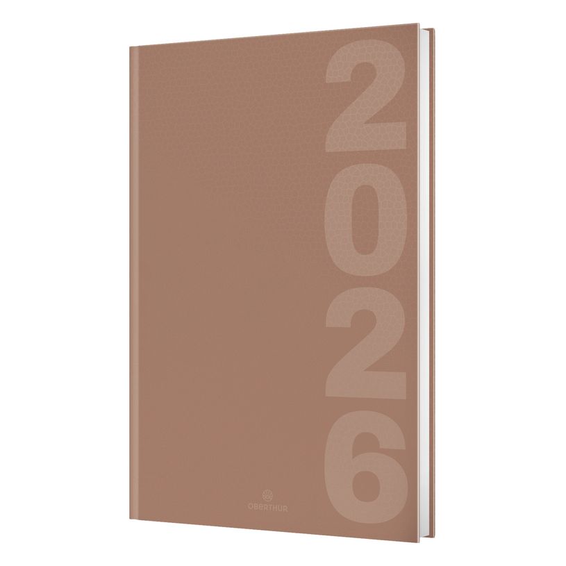 3664447211503-Agenda Dublin - 1 semaine sur 2 pages - 22 x 28 cm - marron - Oberthur--0